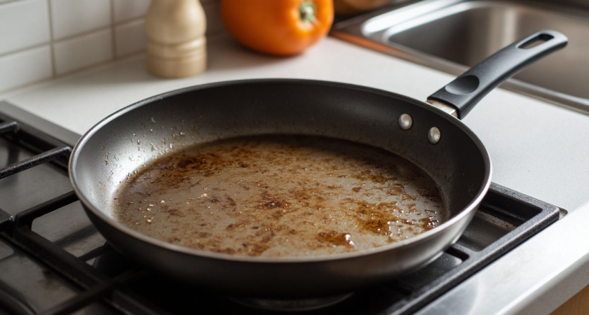 2 пакетика заливаю кипятком, и сковородка как новая: от жира и нагара не остается и следа