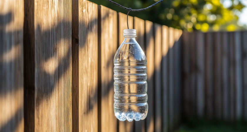 Подвесила пластиковую бутылку с водой к забору: это быстро помогло решить одну деликатную проблему