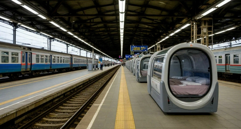Отдохни, как дома: РЖД продолжают устанавливать капсулы для сна на вокзалах по всей России  