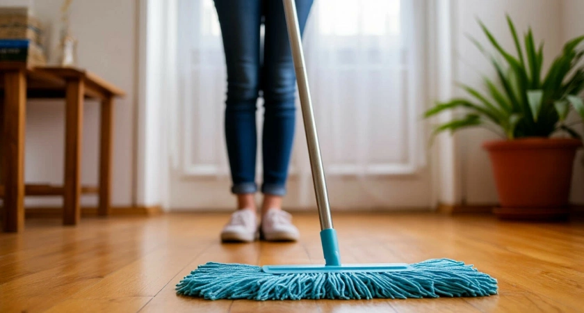 1 ложка на ведро воды – и полы можно не мыть неделями: поверхности блестят, как зеркало